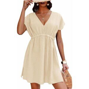 Bathing Suit Cover Ups for Women V Neck Swimsuit Cover Up Dress Beach Wear S-3XL